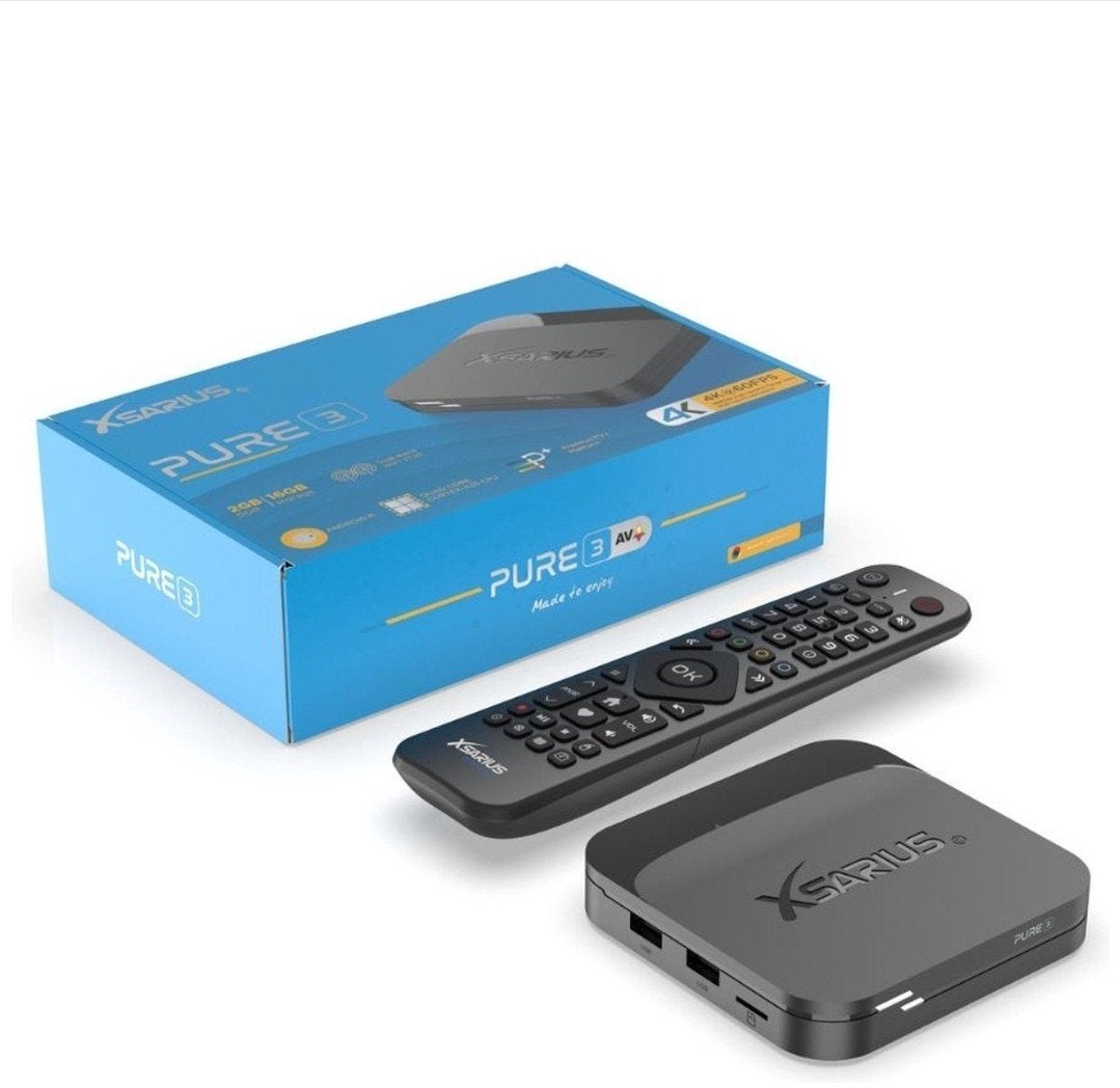 XSARIUS Pure 3 AV+ 4K Android TV Box - Smart Media Player, Ophalen of Verzenden, Nieuw, HDMI, Minder dan 500 GB