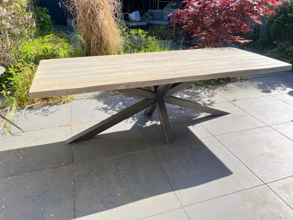 Eikentafel met zes stoelen, Ophalen of Verzenden, Gebruikt, 25 tot 50 cm, 50 tot 100 cm
