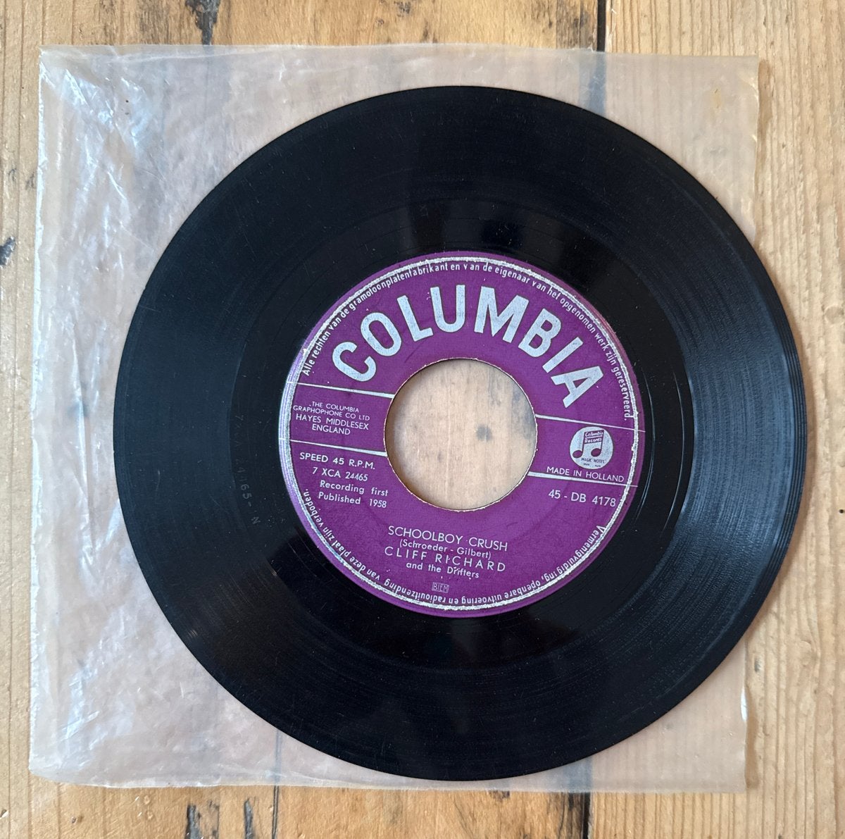 Cliff Richard - Schoolboy Crush / Move It! (1958), Cd's en Dvd's, Vinyl Singles, Gebruikt, Originele persing, 7 inch, Ophalen of Verzenden