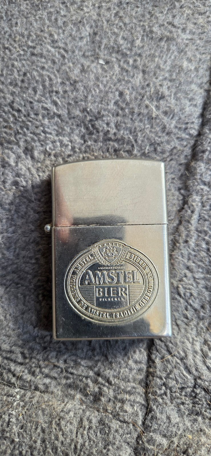Zilver Amstel zippo aansteker, Ophalen of Verzenden, Aansteker