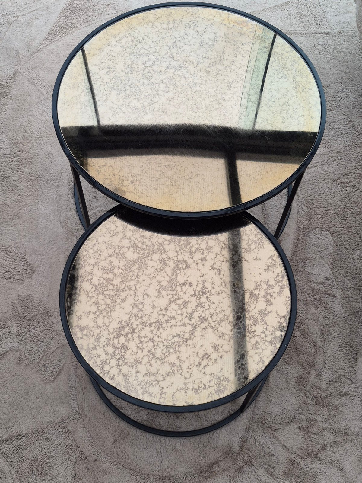 Ponte Salontafels - Set van 2 met Gouden Vintage Finish, Ophalen, 50 – 75, 50 tot 100 cm, Rond