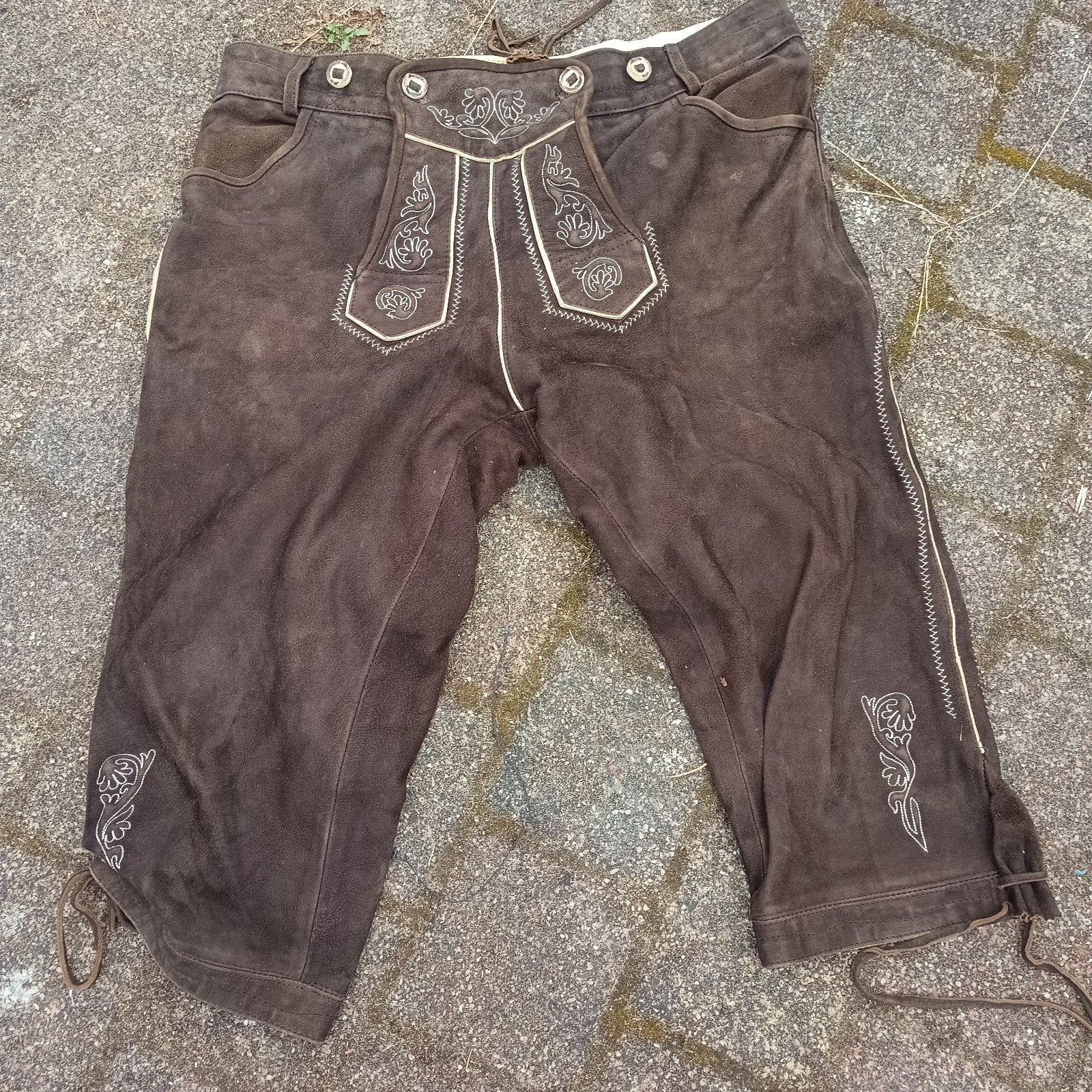Lederhose 56 XL ca 102 cm echt leer, Maat 56/58 (XL), Ophalen of Verzenden, Kleding, Gedragen