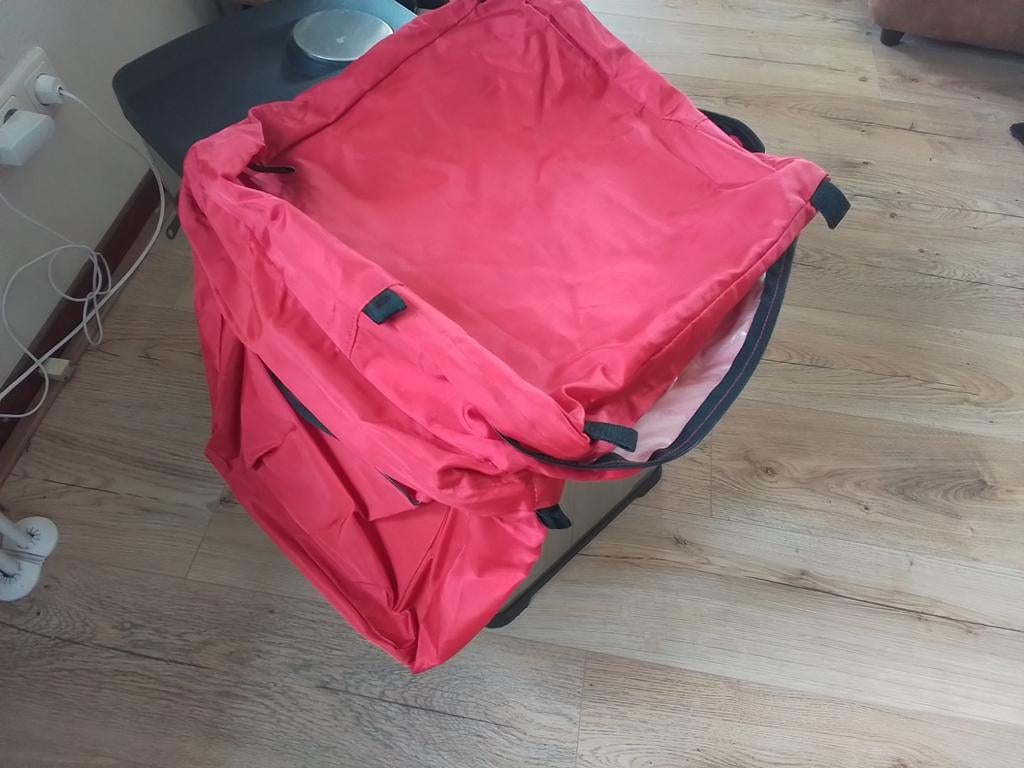 Rode canvas fietstas, Ophalen of Verzenden, Gebruikt