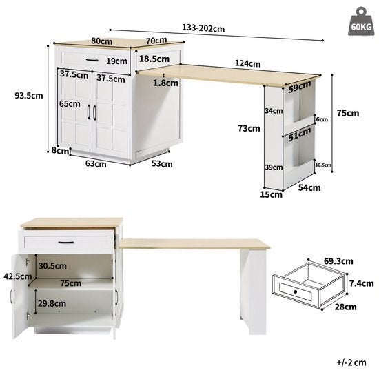 Uitklapbare Eettafel – Uitschuifbare Tafel – Klaptafel, Corvance B.V., Verzenden, Nieuw, Corvancebol@gmail.com