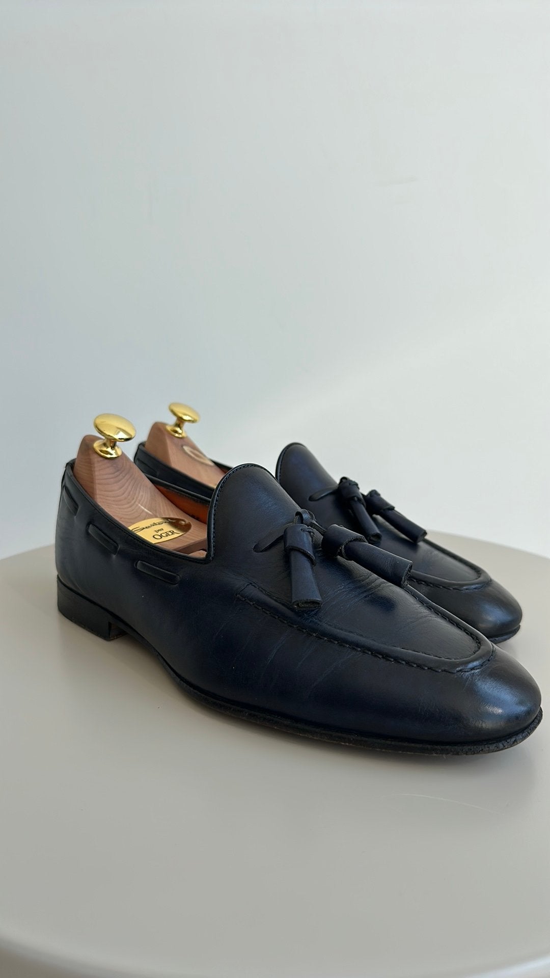 SANTONİ Tassel loafers navy, Maat 5,5 (UK), Loafers, Blauw, Ophalen of Verzenden, Zo goed als nieuw