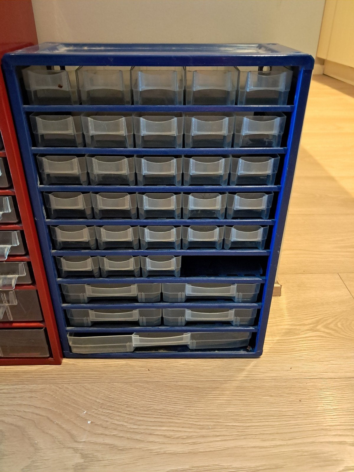Opbergkast met transparante lades - Blauw, Gebruikt, Bak of Kist, Minder dan 50 cm, Ophalen of Verzenden