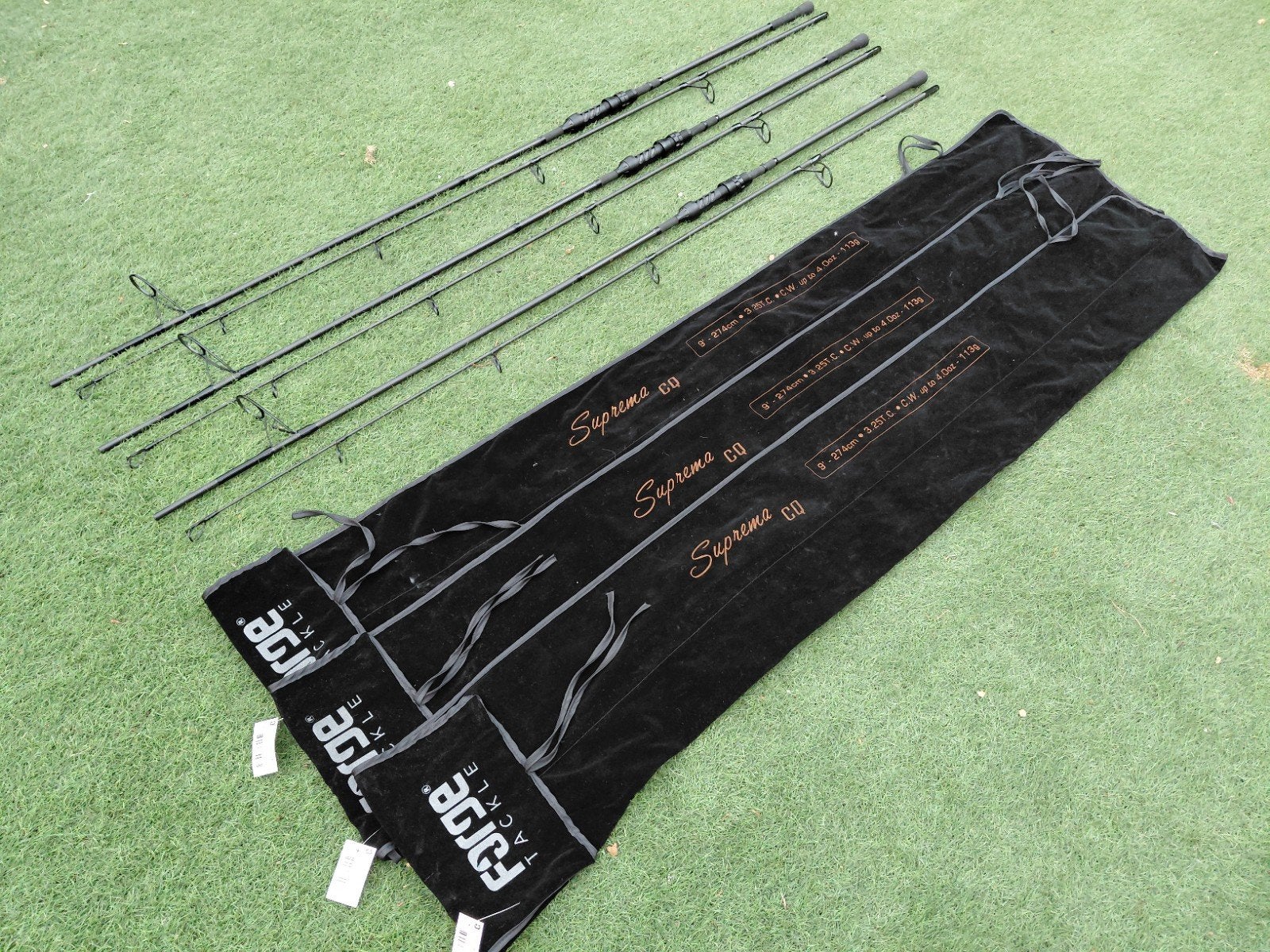 3x Forge tackle Suprema CQ 9ft 3,25lb -> €399,-, Ophalen, Zo goed als nieuw, Werphengel