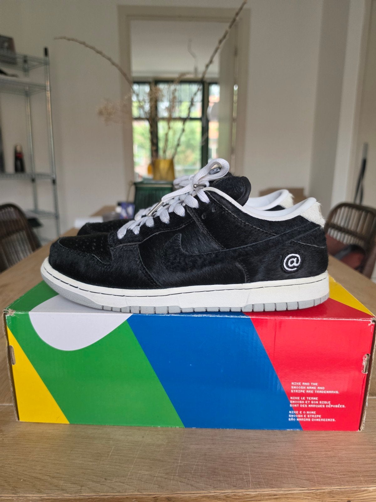Nike Dunk Low Medicom Toy Bearbrick US9.5 EU43, Zwart, Nike, Ophalen of Verzenden, Sneakers of Gympen