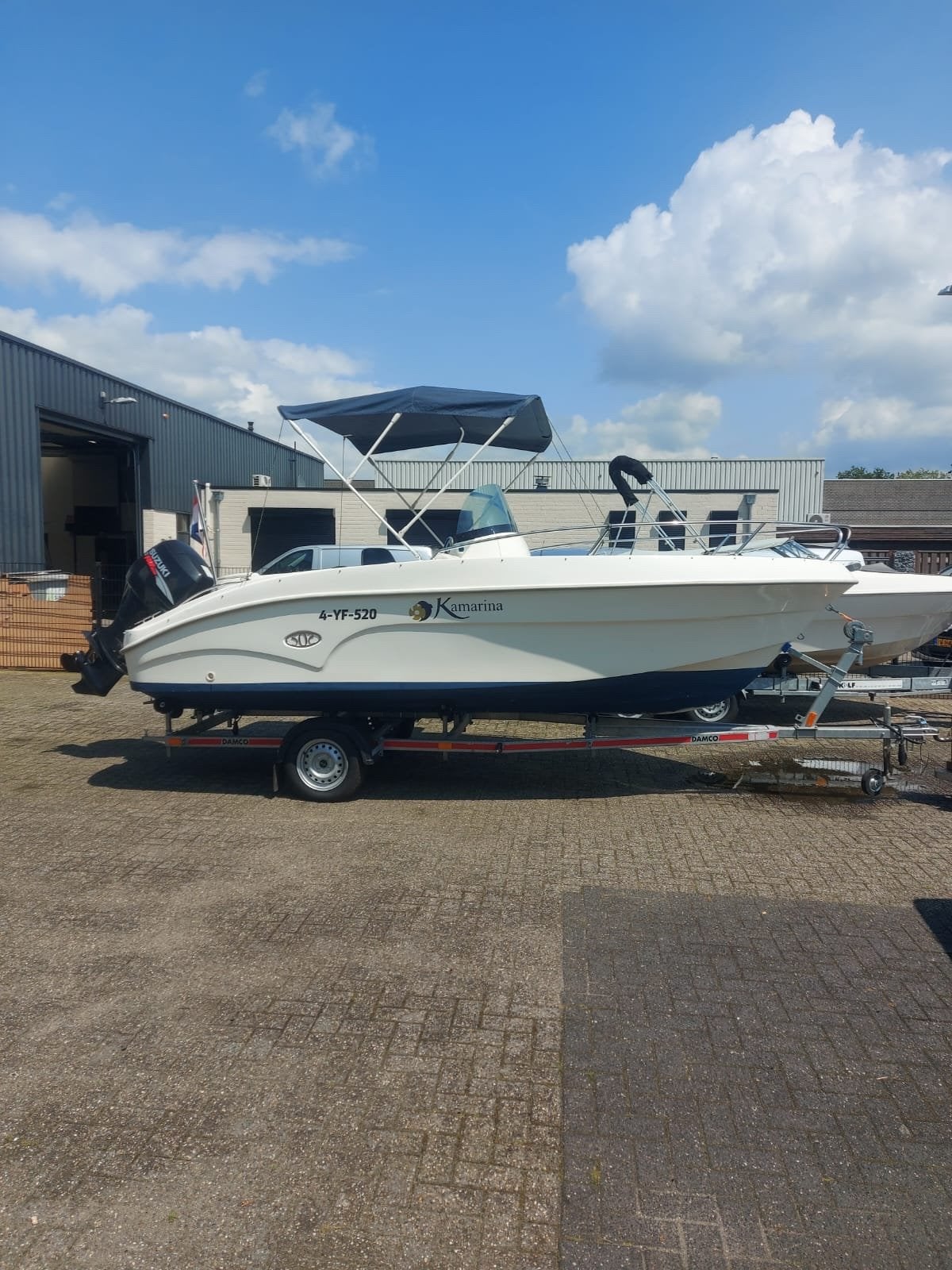 Kamarina 505 - Complete boot met 70 pk en trailer, Overige merken, Gebruikt, Afdekzeil, Buitenboordmotor