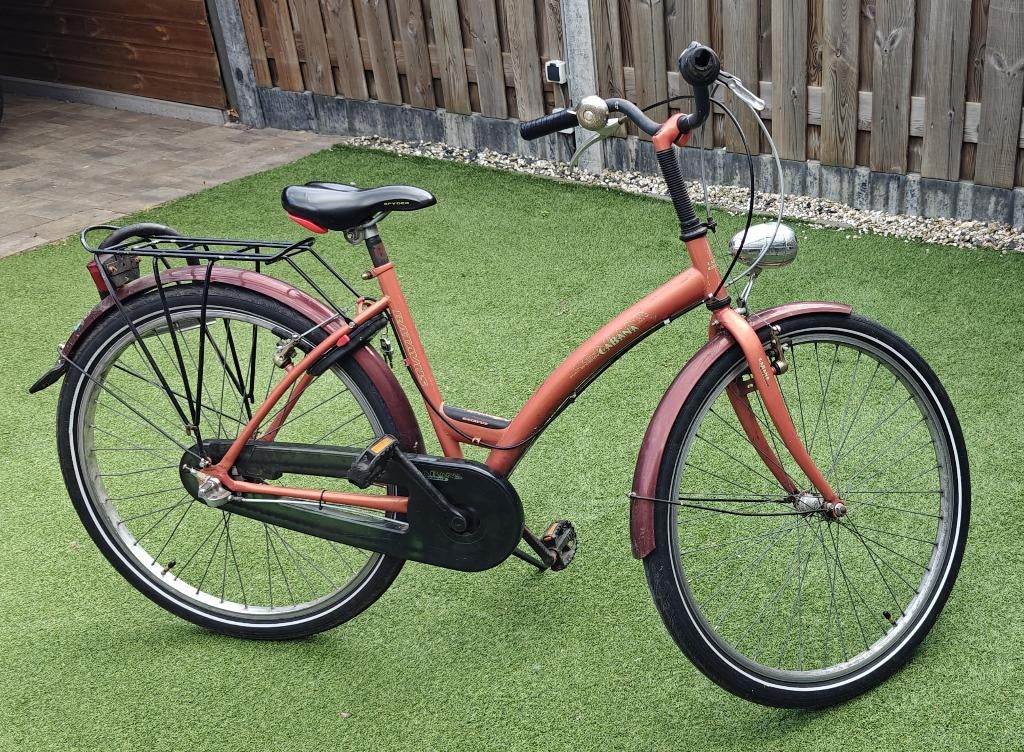 Batavus Gabana meisjesfiets, 44cm frame, 26" wiel, oranje, Fietsen en Brommers, Gebruikt, Velgrem, Dames, Geen vering