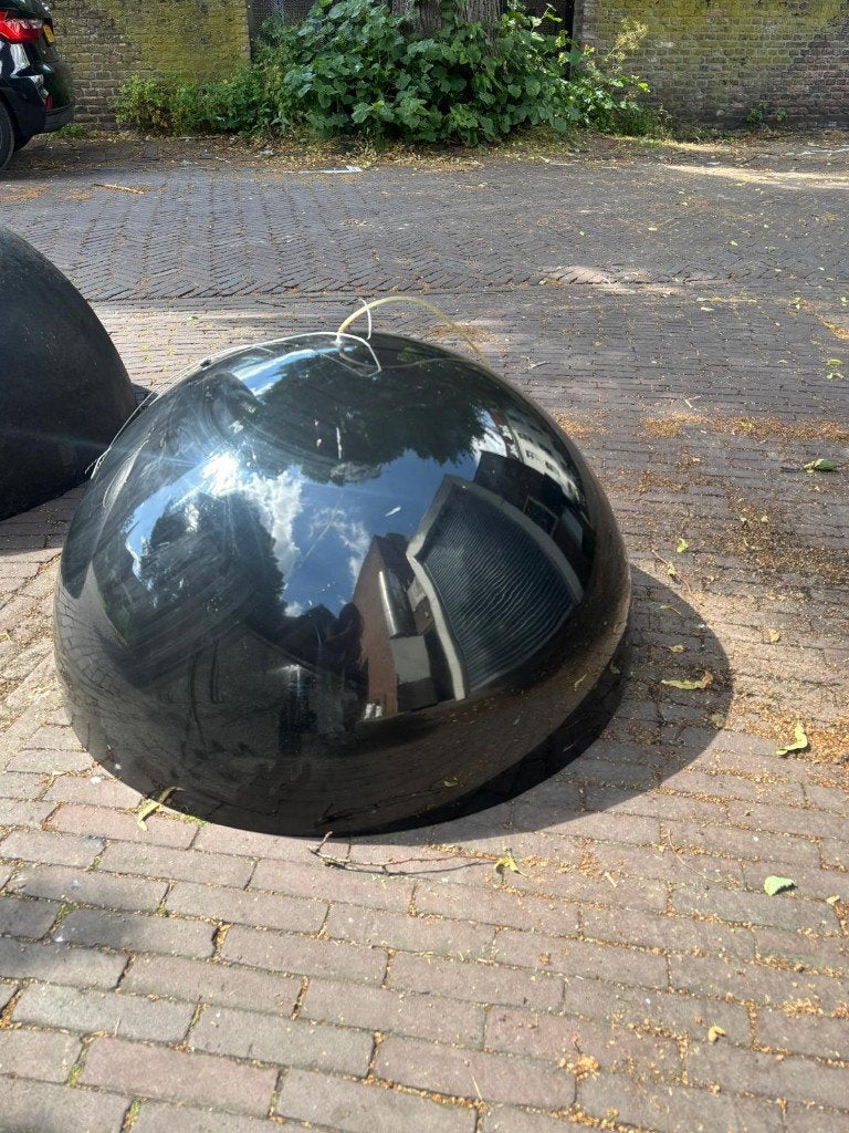 Grote design hanglamp zwart XL koepellamp, Huis en Inrichting, Ophalen, Gebruikt, Vintage
