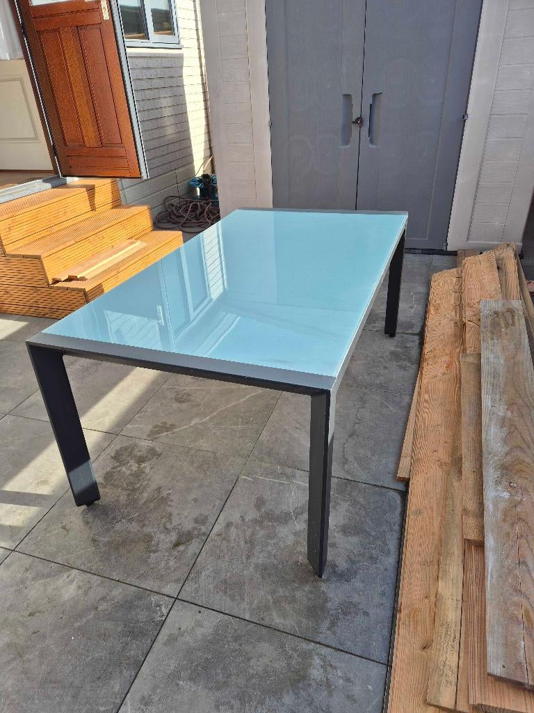Tuintafel Glas, Tuin en Terras, Tuintafels, Ophalen, Gebruikt, Rechthoekig, Aluminium