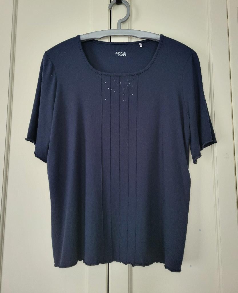 Sommermann shirt, top, navy, steentjes, maat 46, Kleding | Dames, Maat 46/48 (XL) of groter, Ophalen of Verzenden, Zo goed als nieuw