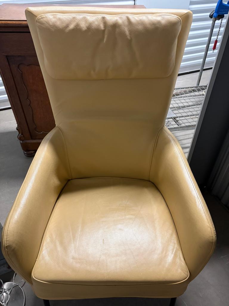 2 Leren stoelen - gratis af te halen, Ophalen, Gebruikt, 75 tot 100 cm