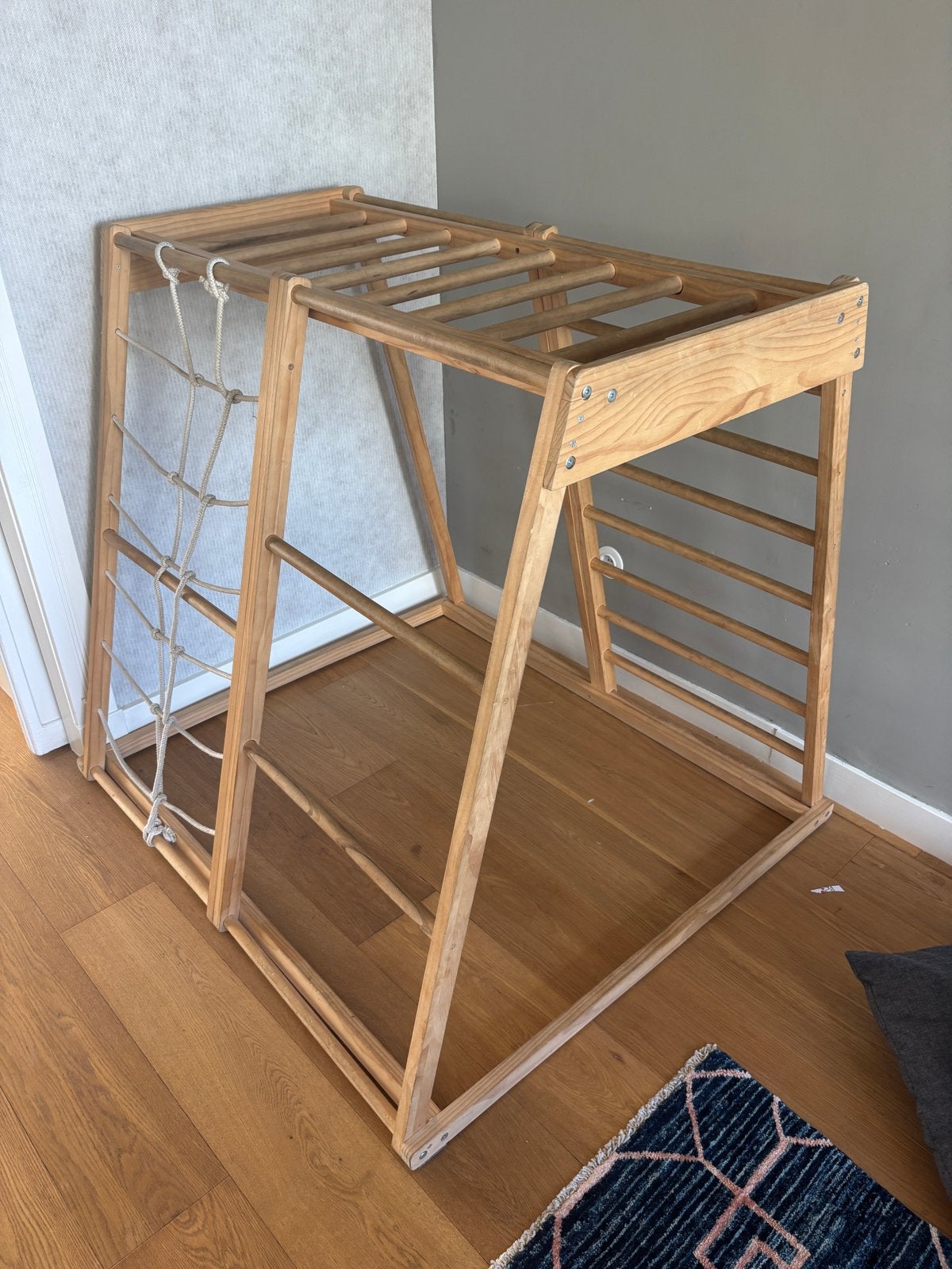 Houten Klimrek voor Binnen - Perfect voor Actieve Kinderen, Ophalen, Zo goed als nieuw, Klimnet