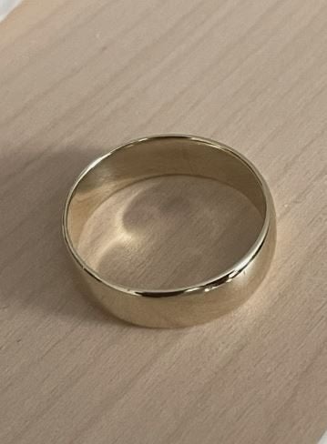 Gouden 8 karaat bandring, meesterteken, 18 tot 19, Gebruikt, Verzenden, Dame of Heer