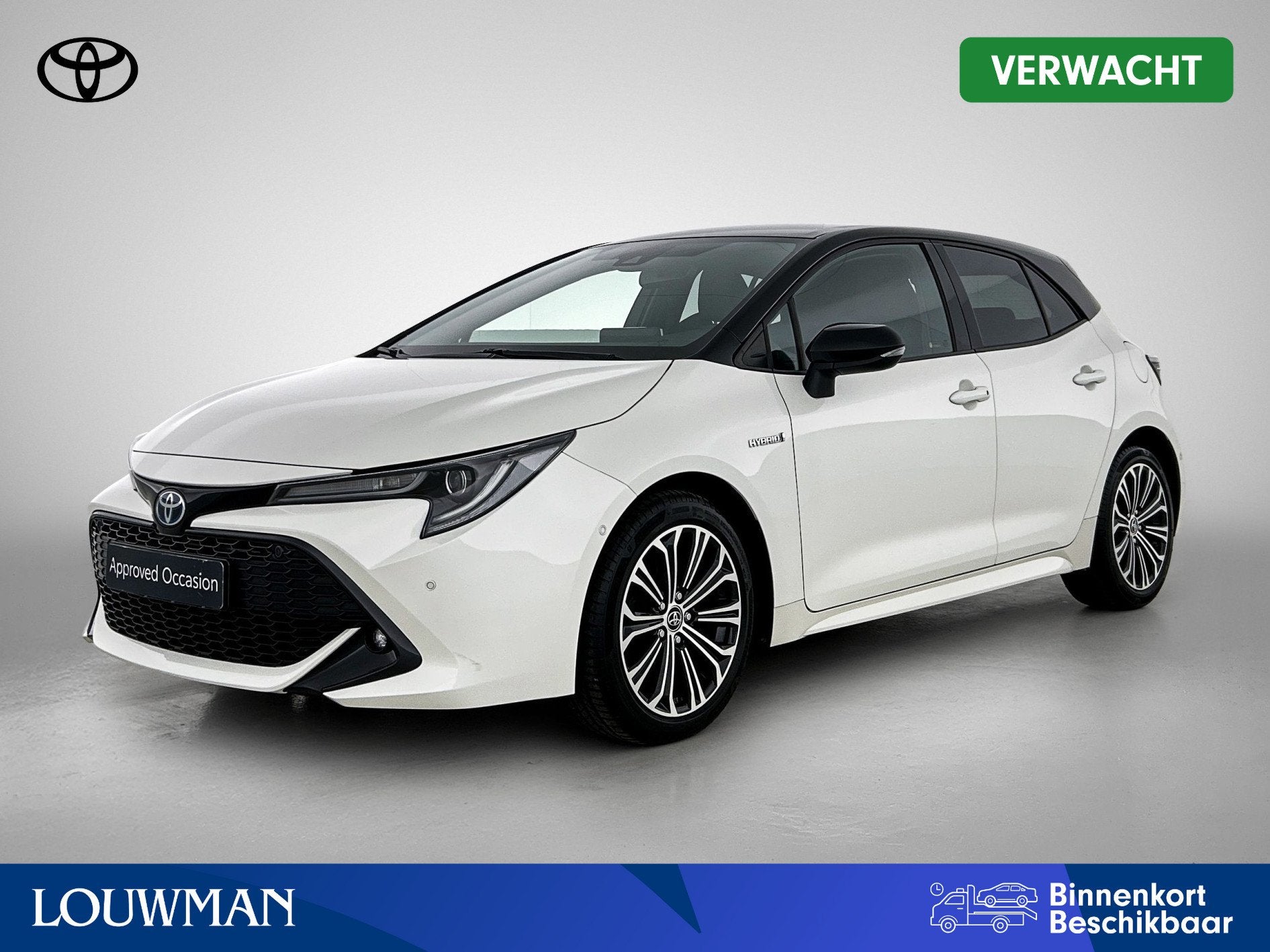 Toyota Corolla 2.0 Hybrid Style Bi-Tone | Dealeronderhouden, Auto's, Gebruikt, 4 cilinders, Corolla, Wit