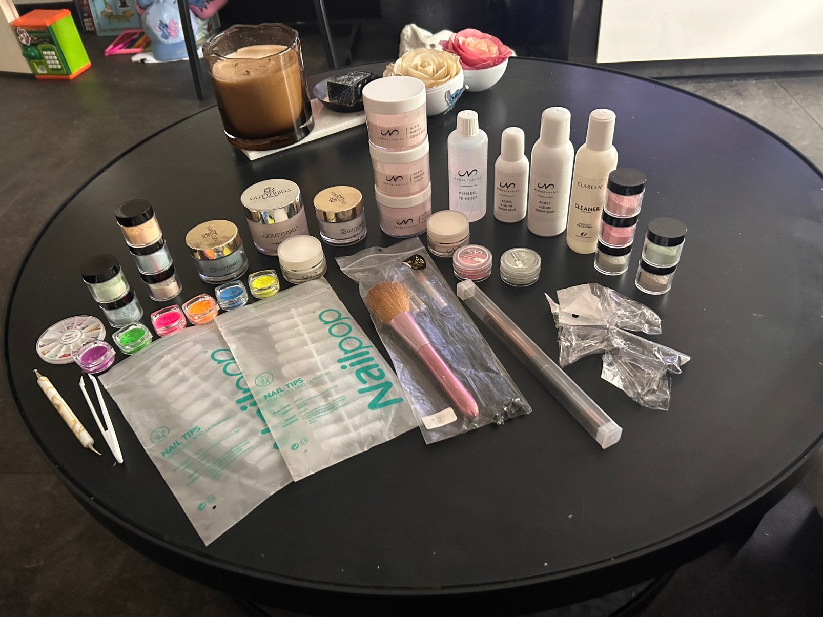 Compleetset om acrylnagels te zetten, Ophalen, Zo goed als nieuw, Zwart, Handen en Nagels