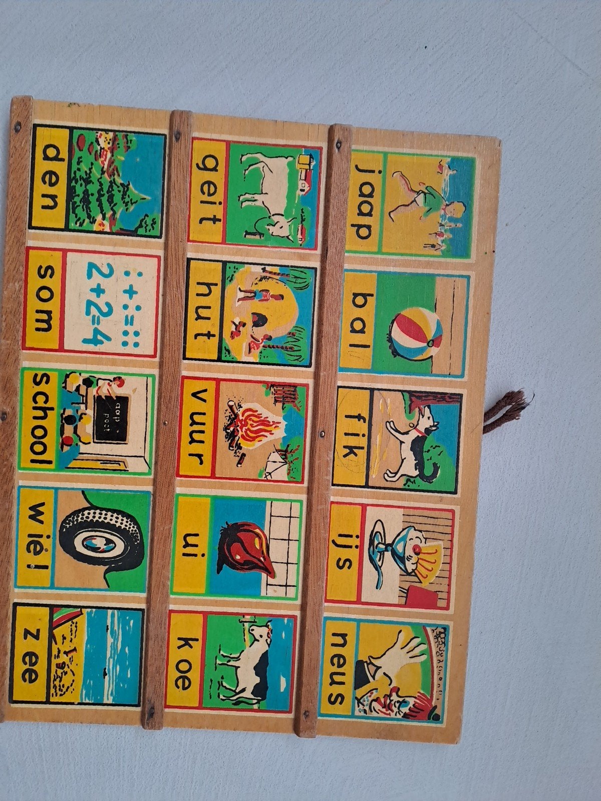 Vintage Simplex Leesplankje - Jaren '40 Educatief Speelgoed, Ophalen of Verzenden, Gebruikt, Taal en Lezen