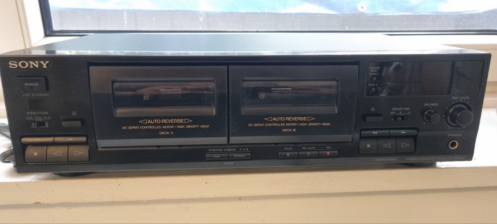 Sony TC-WR465 Dubbel Cassettedeck met Auto-Reverse, Audio, Tv en Foto, Cassettedecks, Ophalen of Verzenden, Dubbel, Sony, Tiptoetsen
