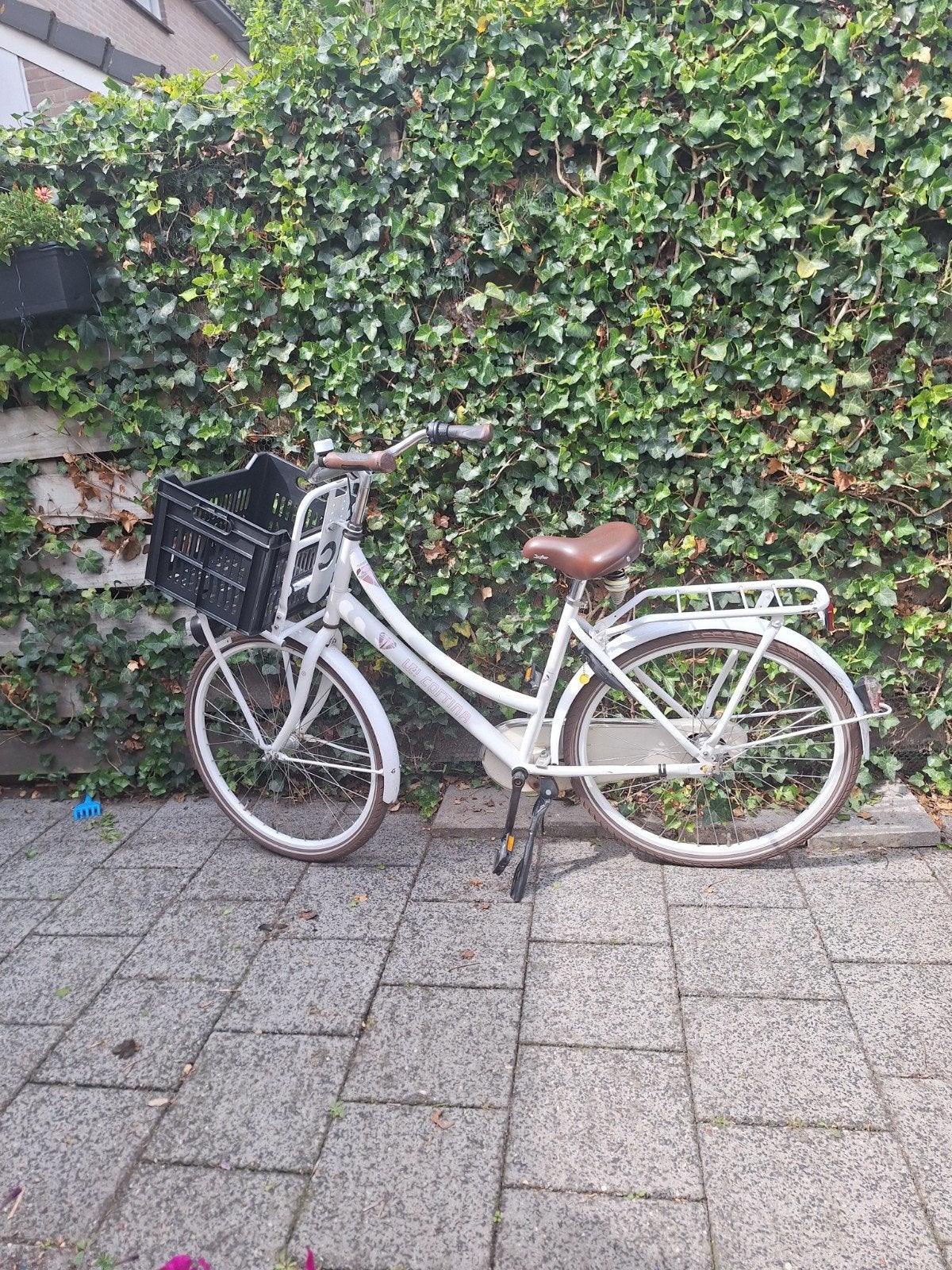 Cortina U4 Transportfiets meisjes 26 inch - Wit met krat, Gebruikt, Velgrem, Versnellingen, 50 tot 53 cm