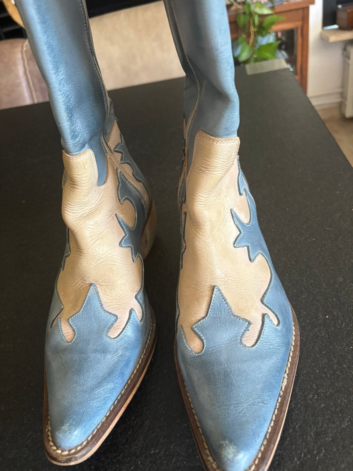 Laarzen stoer mustang maat 40, Kleding | Heren, Ophalen, Blauw, Boots, Zo goed als nieuw