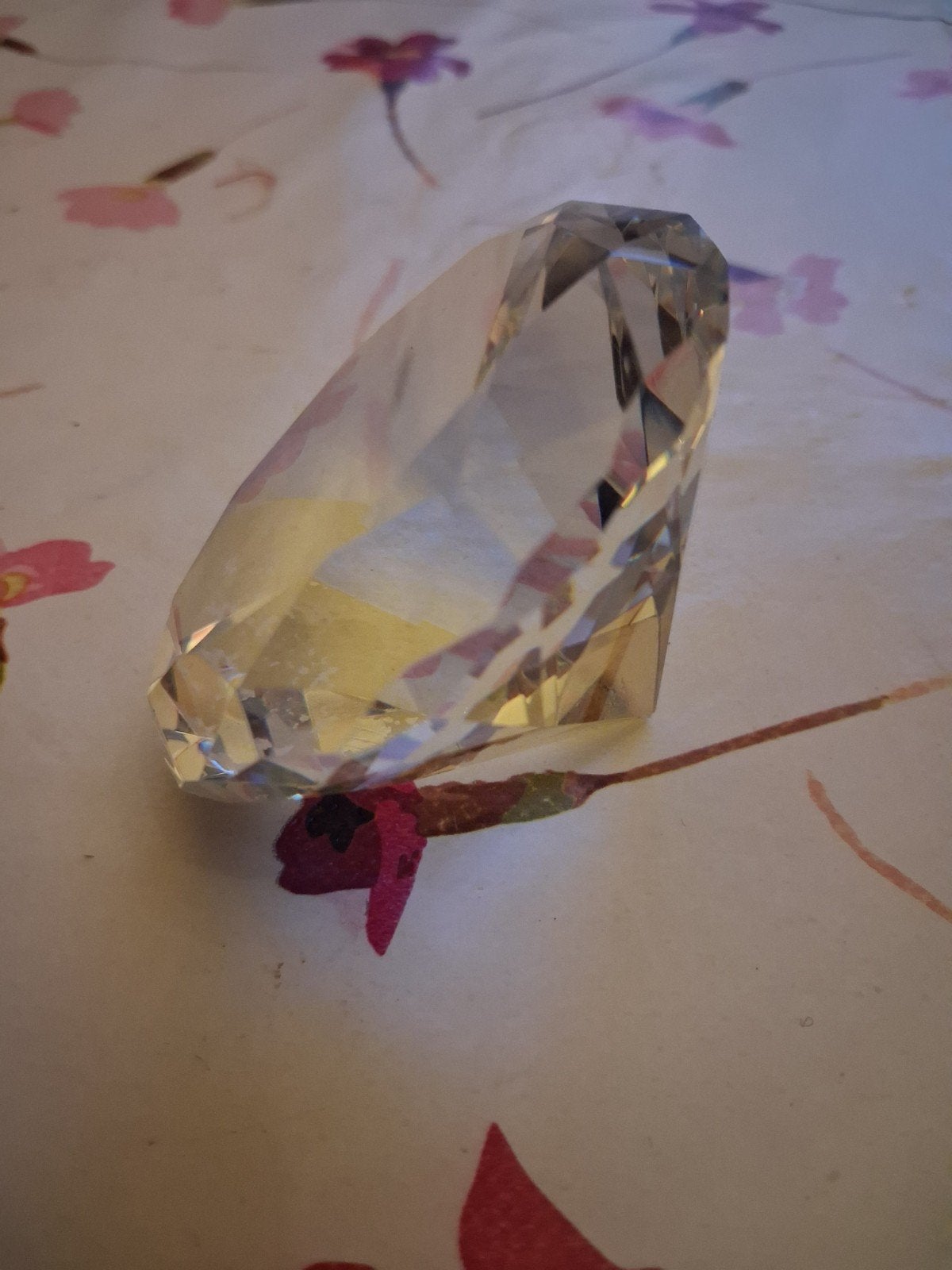 Glazen diamant kristal 6,5 x 4,5 cm, Ophalen of Verzenden