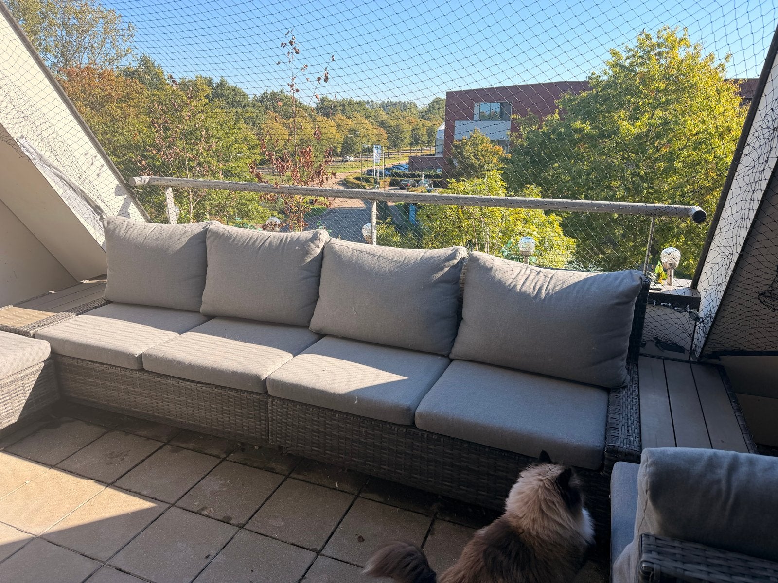 Wicker Loungeset met 4 zitplaatsen, Ophalen, 4 zitplaatsen, Gebruikt, Loungeset