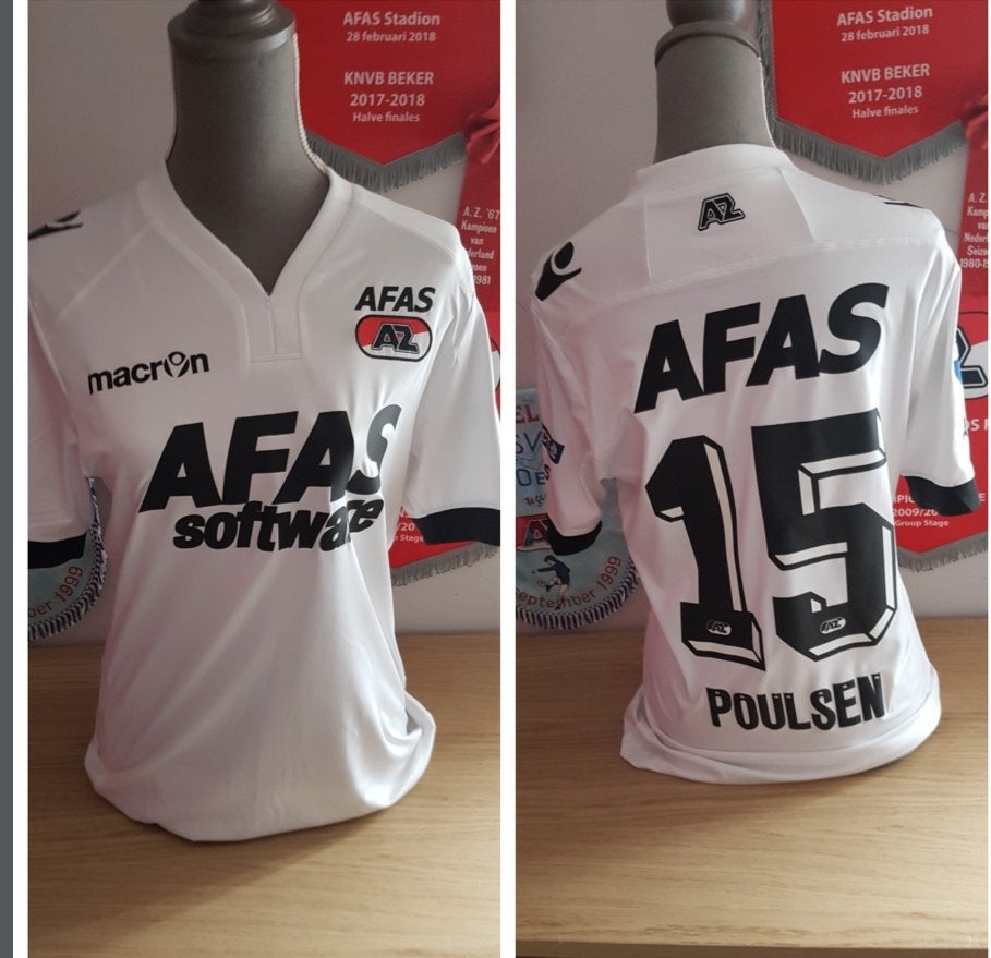 AZ  Alkmaar  matchworn/issued  Poulsen  2014-2015, Ophalen of Verzenden, Gebruikt, AZ, Shirt