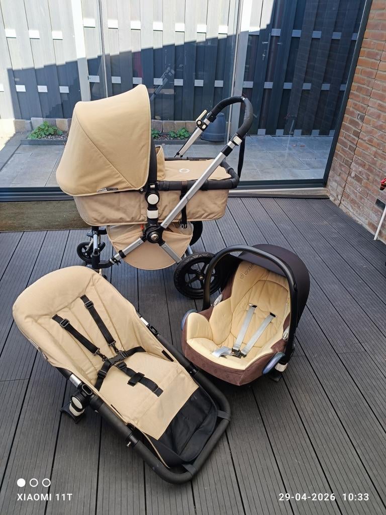 Bugaboo Cameleon 2 combiwagen zand incl. Maxi cosi cabrio., Ophalen of Verzenden, Zo goed als nieuw, Maxi-Cosi, Voetenzak