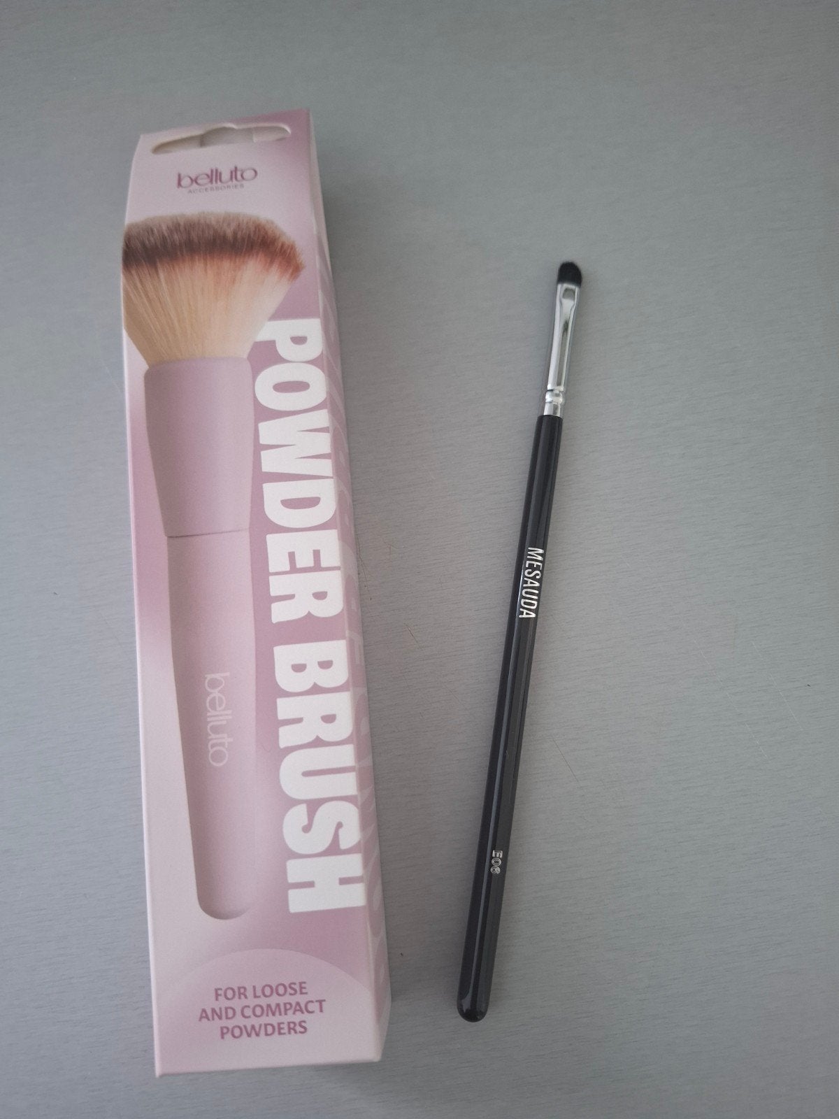 Mesauda eyeliner smudge brush,kwast+GRATIS  powder penseel, Ogen, Zwart, Nieuw, Ophalen of Verzenden