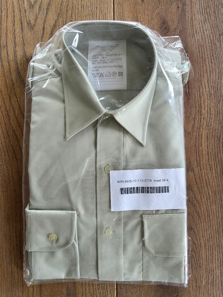 Nieuw KL DT Overhemd (Modern) Lange Mouw Mt 38-4 in plastic, Ophalen of Verzenden, Landmacht, Nederland, Kleding of Schoenen