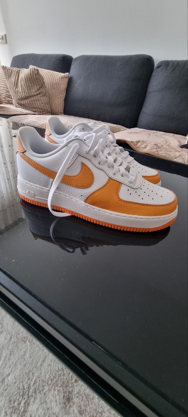 Nike Air Force 1 Low Wit Oranje - Maat 39, Wit, Nike, Nieuw, Ophalen of Verzenden