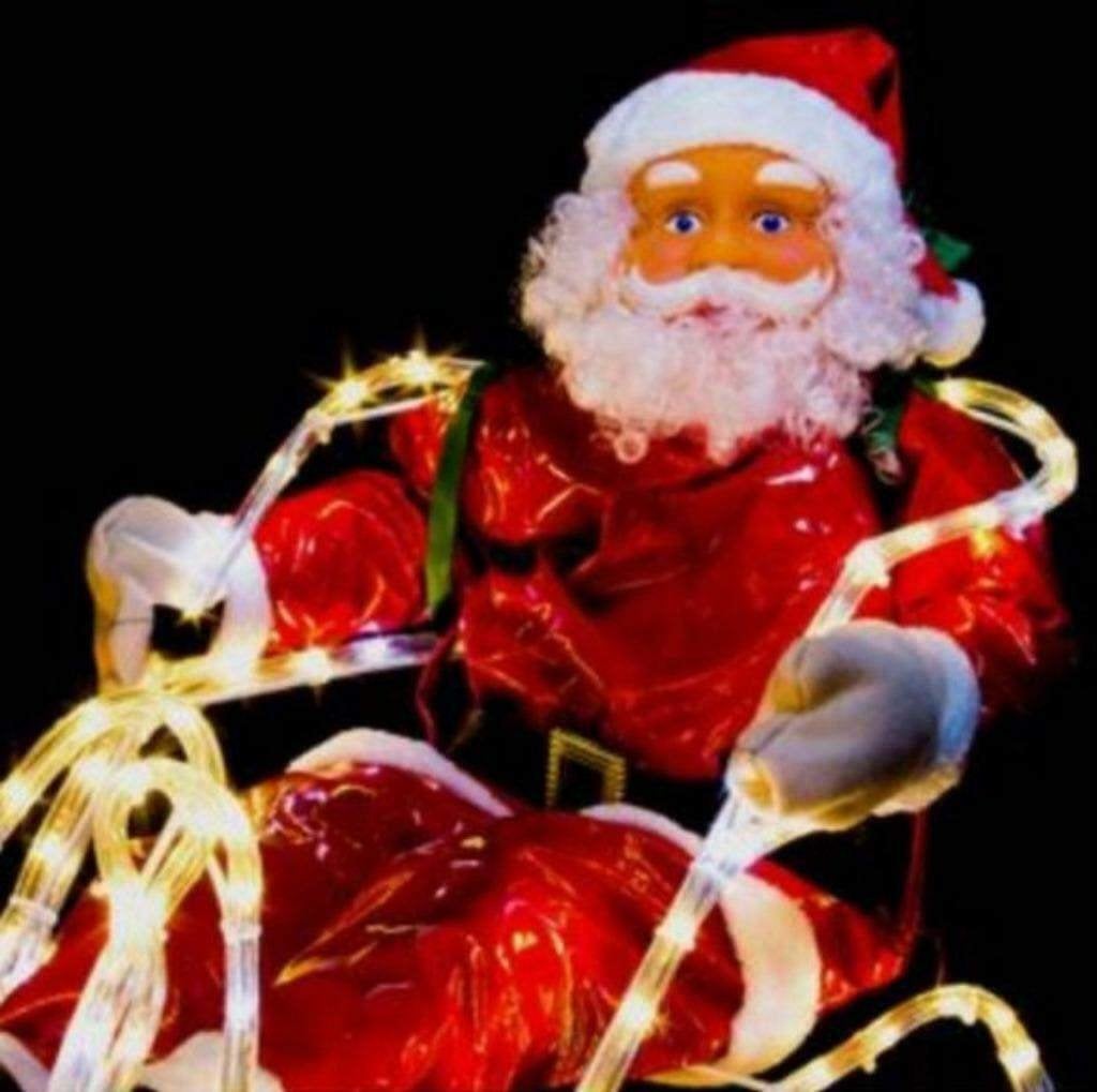 Led-Verlichte Rendier Met Slee En Kerstman. Nieuw!, Ophalen of Verzenden, Nieuw