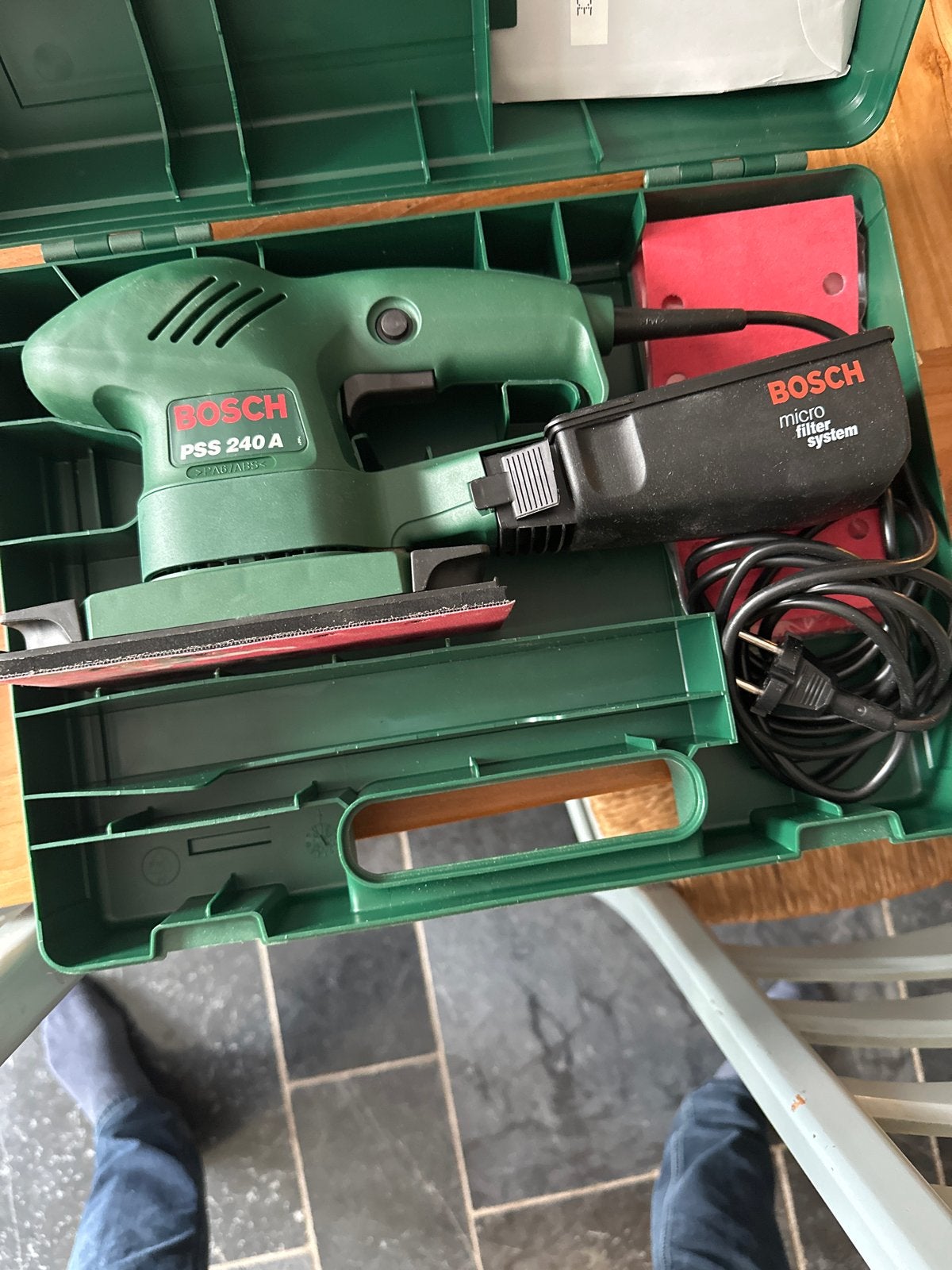 Bosch PSS 240 A vlakschuurmachine met microfilter systeem, Ophalen of Verzenden, Nieuw, Minder dan 600 watt, Vlakschuurmachine
