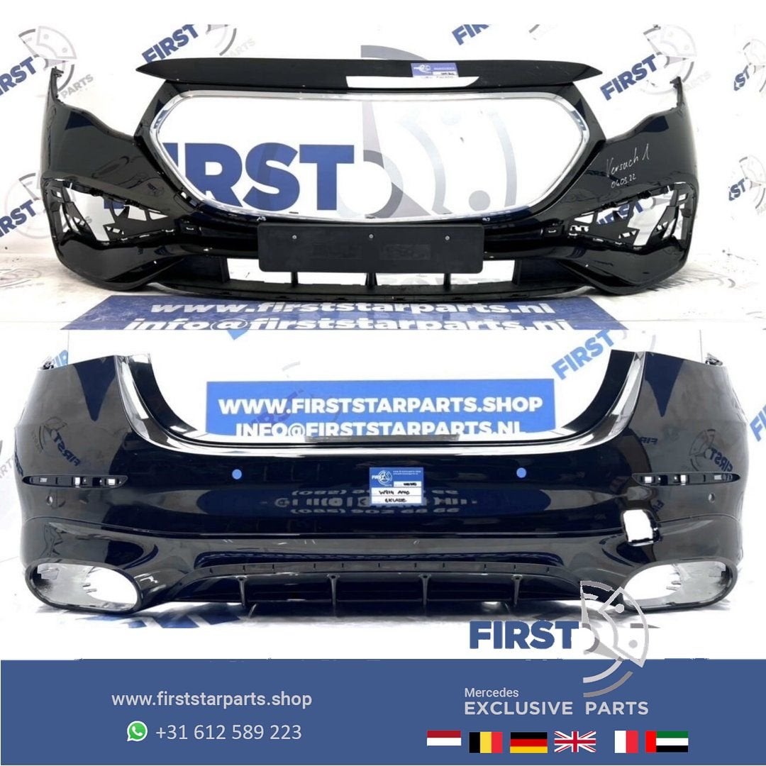 W214 AMG BUMPERS PAKKET ZWART 2024 E KLASSE Voorbumper + Ach, Gebruikt, -, Ophalen of Verzenden, Bumper