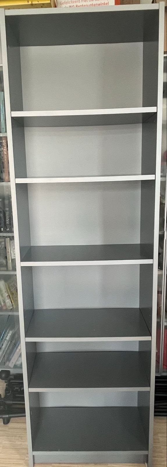 Ikea Billy Zilverkleurig 60cm, Huis en Inrichting, Ophalen, Met plank(en), Gebruikt, 200 cm of meer