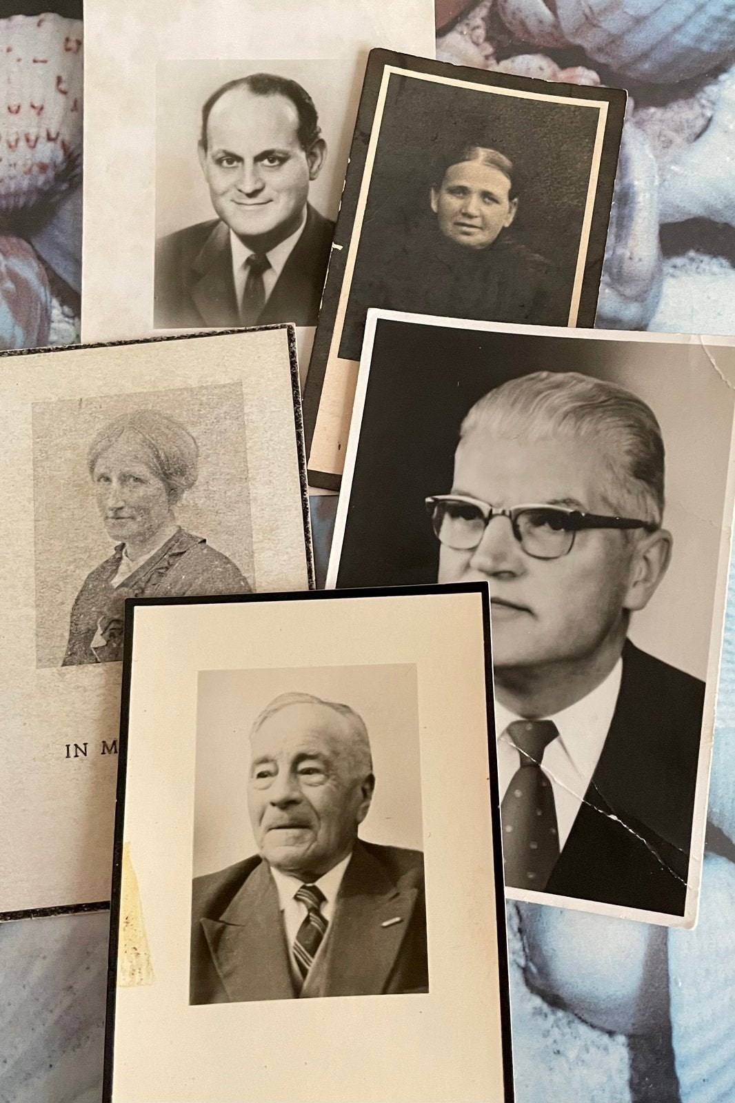 5 foto Bidprentjes., Ophalen of Verzenden