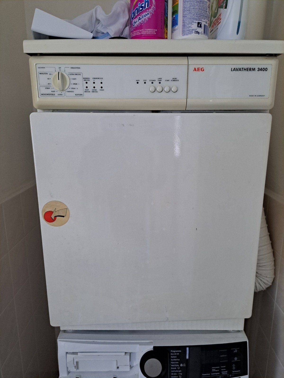 AEG Lavatherm 3400 Luchtafvoer Wasdroger - Gebruikt, Ophalen, 6 tot 8 kg, Gebruikt, Luchtafvoer