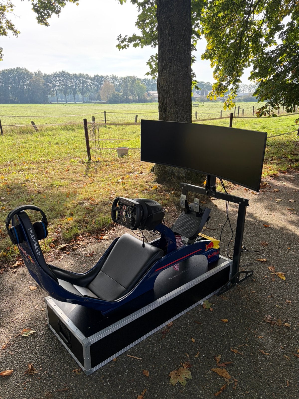 Simrig: Playseat F1 PRO + 49 inch 4K 120HZ curved + TM gear, Spelcomputers en Games, Ophalen, Racestoel, Force feedback, Zo goed als nieuw