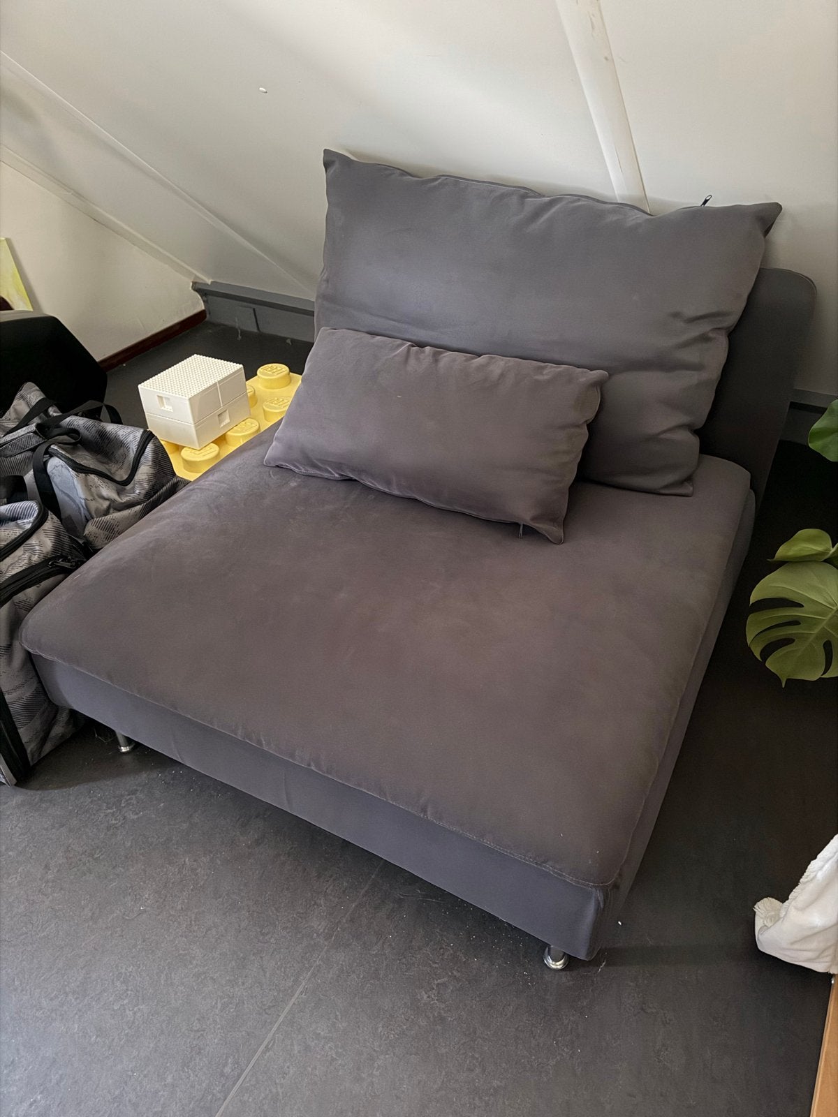 IKEA Söderhamn 1-zits element donkerblauw/grijs z.g.a.n., Ophalen, Eenpersoons, 75 tot 100 cm, Zo goed als nieuw