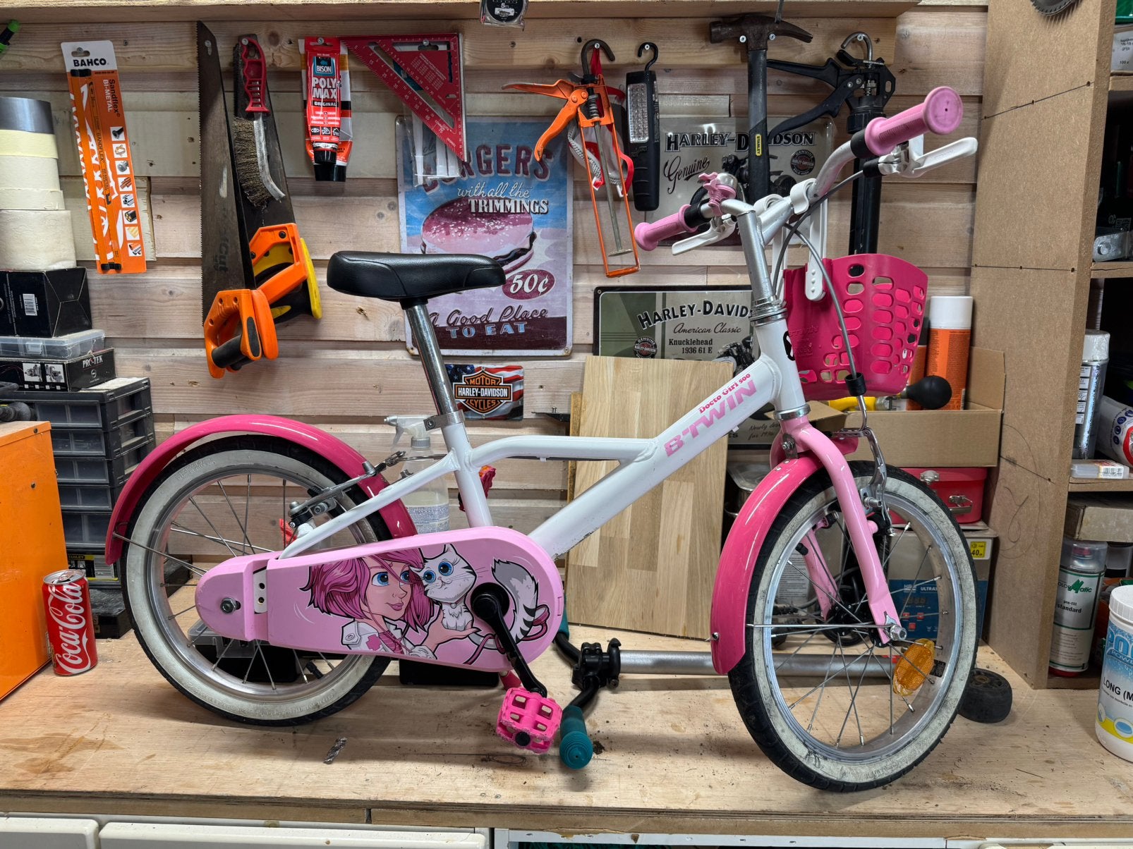 B’twin docto girl 500 fiets, Fietsen en Brommers, Fietsen | Meisjes, Ophalen, Zo goed als nieuw, 16 inch