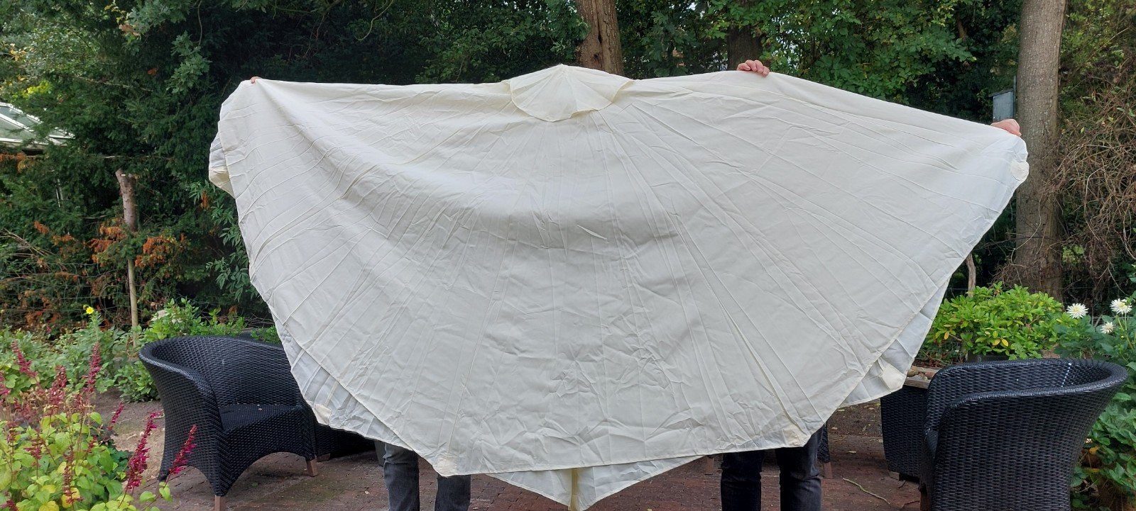 Parasoldoek - Crème - 3 meter doorsnee, Tuin en Terras, Parasols, Ophalen of Verzenden, Nieuw, 2 tot 3 meter, Overige typen