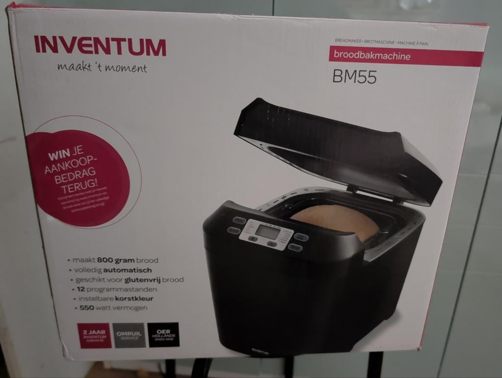 Inventum BM55 Broodbakmachine - nieuw in doos, Witgoed en Apparatuur, Broodbakmachines, Meer dan 10 programma's, Zo goed als nieuw