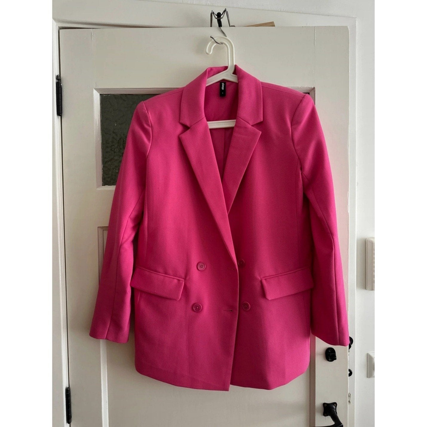 Roze pak met wide leg pantalon van Shoeby maat S/M, Maat 38/40 (M), Verzenden, Zo goed als nieuw, Roze