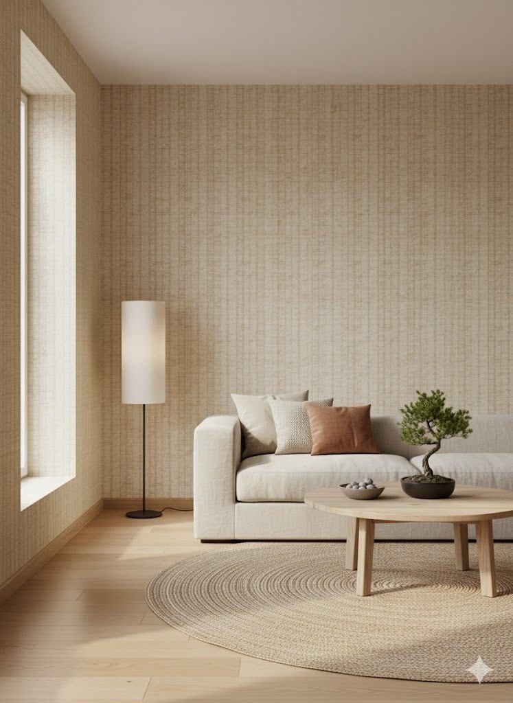 5660 vintage jutelook behang zand beige retro naturel swiet, Verzenden, Minder dan 10 m², Beige