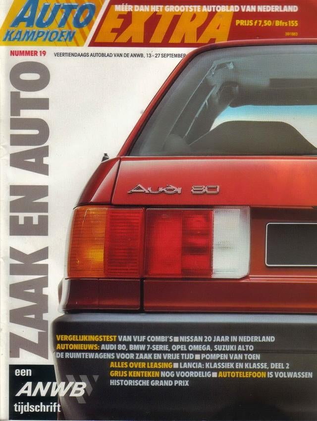 Autokampioen 19 1986 : Audi 80 - Opel Omega - Kadett 1.3S SW, Ophalen of Verzenden, Gelezen, Algemeen