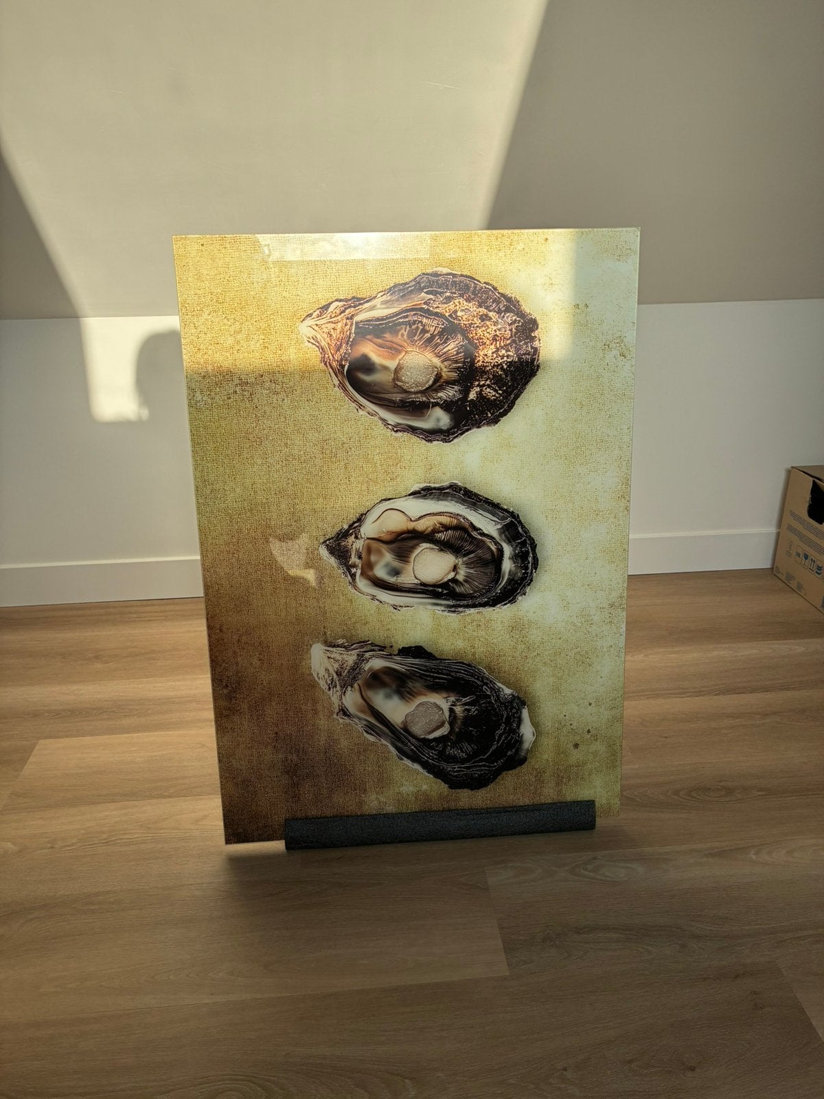 Oesters op glas 70x100 schilderij, Ophalen, Nieuw, Schilderij, 75 – 100