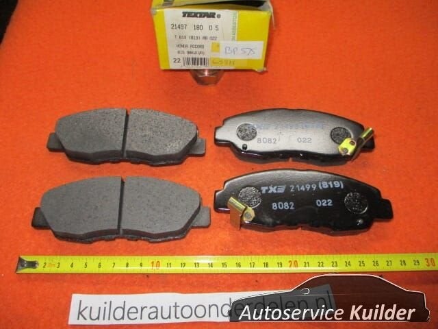 Remblokken voorzijde Honda Accord CB Textar 21497180  BP575, Honda, -, -, Nieuw
