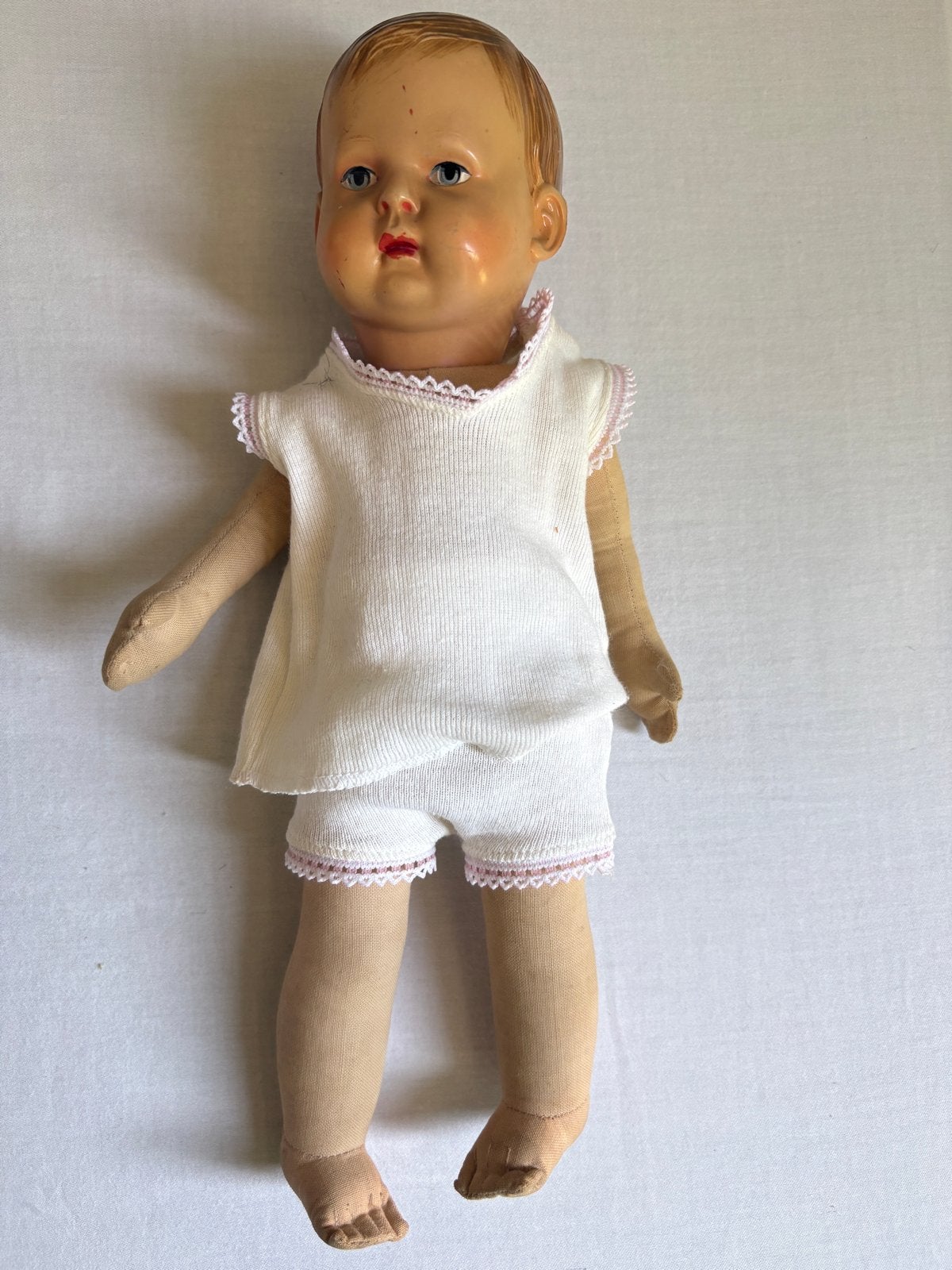 Vintage Schildkröt Babypop - Gemerkt Germany No 4 30 cm, Verzamelen, Poppen, Ophalen of Verzenden, Gebruikt, Babypop